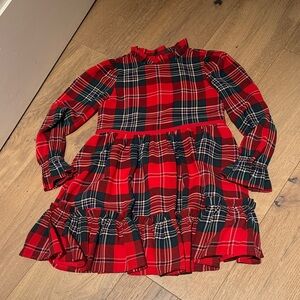 Janie & Jack Red Plaid Lined Long Sleeve Dress